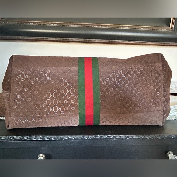 Gucci Giglio Large Dark Brown Suede Tote NYC 5th Ave Exclusive!!! - Picture 10 of 16